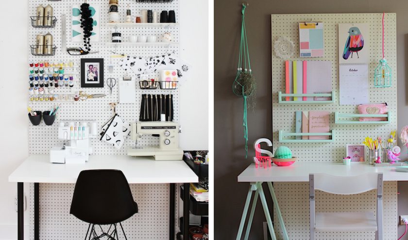 DIY organisateur mural ou pegboard pour coin couture