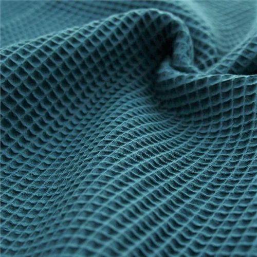 Tissu nid d'abeille vert canard